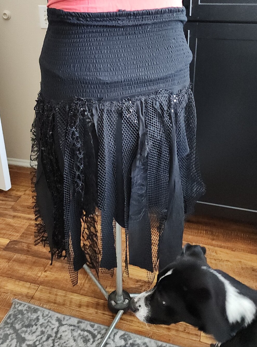 Black Layered Fringe Midi Skirt - Unbranded